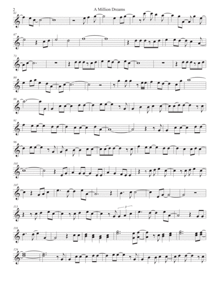 A Million Dreams Easy Key Of C Alto Sax Page 2