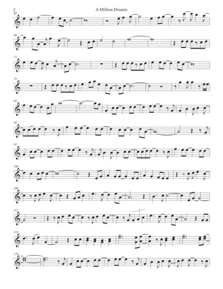 A Million Dreams Easy Key Of C Clarinet Page 2