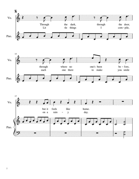 A Million Dreams Easy Piano Voice Version Page 2