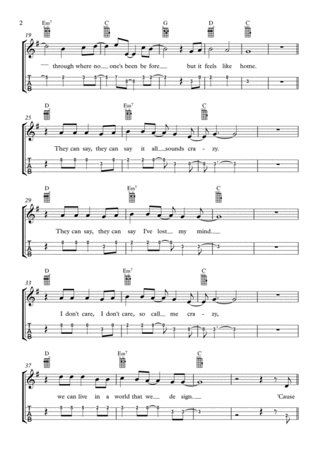 A Million Dreams For Ukulele With Tab Page 2