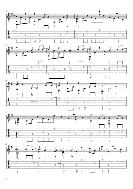 A Million Dreams From The Greatest Showman Classical Guitar Tab Page 2