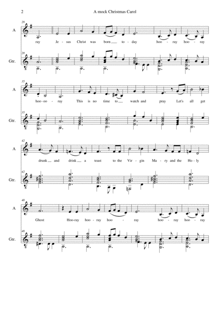 A Mock Christmas Carol For Alto Voice And Guitar Page 2