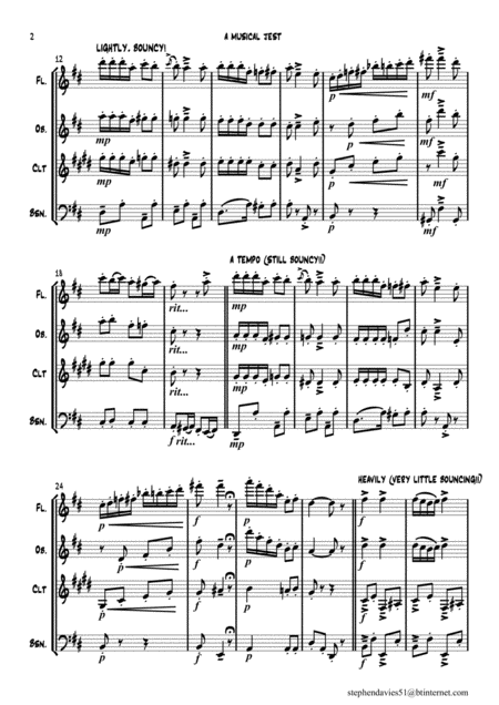 A Musical Jest By Alfredo D Ambrosio Wind Quartet A Bit Of Fun For 4 Players Page 2