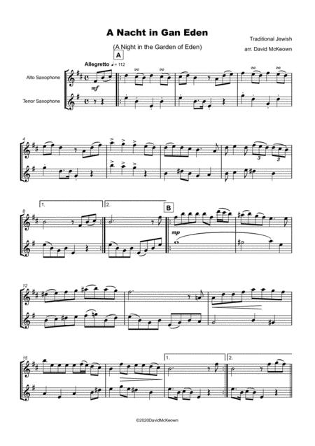 A Nacht In Gan Eden A Night In The Garden Of Eden For Alto And Tenor Saxophone Duet Page 2