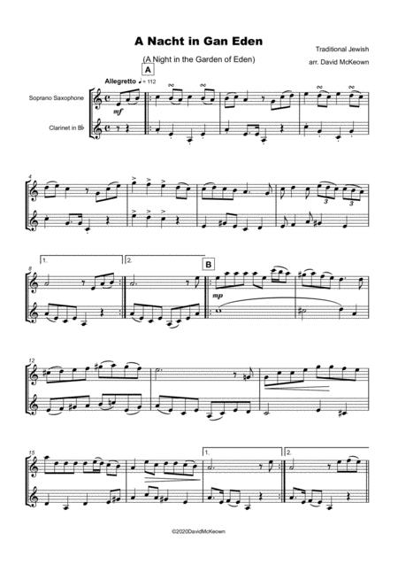 A Nacht In Gan Eden A Night In The Garden Of Eden For Soprano Saxophone And Clarinet Duet Page 2