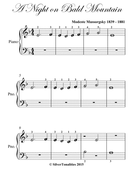 A Night On Bald Mountain Beginner Piano Sheet Music Page 2