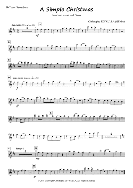 A Simple Christmas For Solo Instrument And Piano Alto Or Tenor Saxophone And Piano Page 2