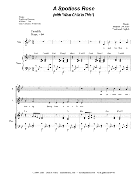 A Spotless Rose With What Child Is This Duet For Soprano And Alto Solo Page 2