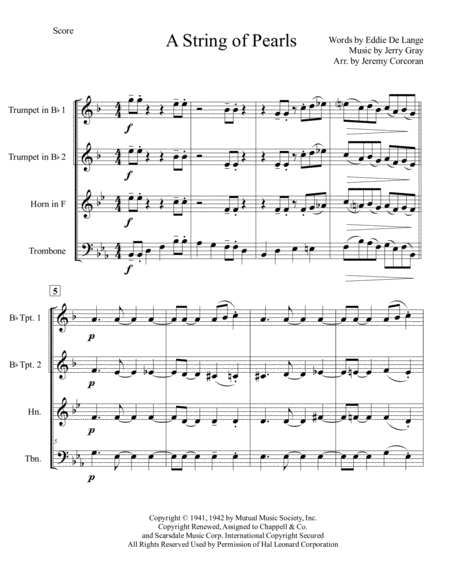 A String Of Pearls For Brass Quartet Page 2