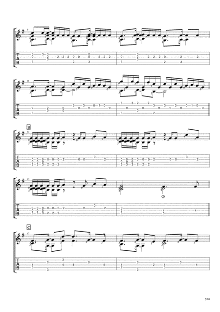 A Thousand Miles Fingerstyle Guitar Solo Page 2