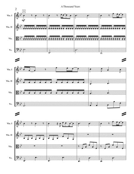 A Thousand Years Christina Perri For String Quartet Full Score Set Of Parts Page 2