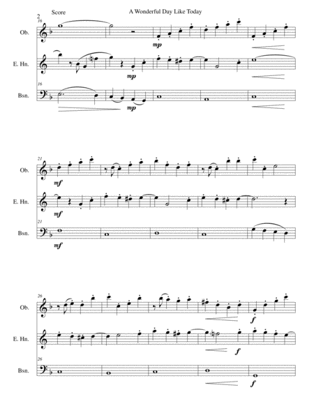 A Wonderful Day Like Today For Double Reed Trio Page 2