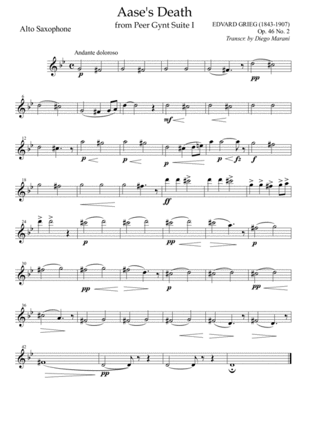 Aases Death From Peer Gynt For Saxophone Quartet Page 2