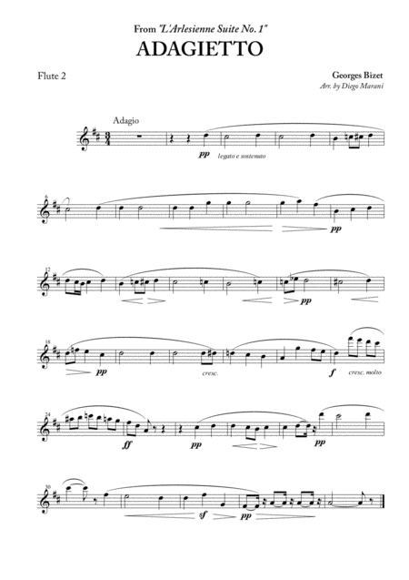 Adagietto From L Arlesienne Suite No 1 For Flute Quartet Page 2