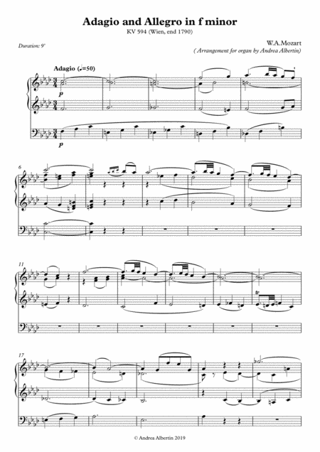 Adagio And Allegro Fantasia Kv 594 Arrangement For Organ Page 2