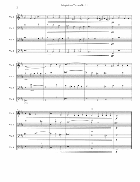 Adagio By Georg Muffat For Four Cellos Intermediate Cello Quartet Page 2