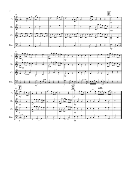 Adagio From Mozarts Clarinet Concerto For Wind Quartet Page 2