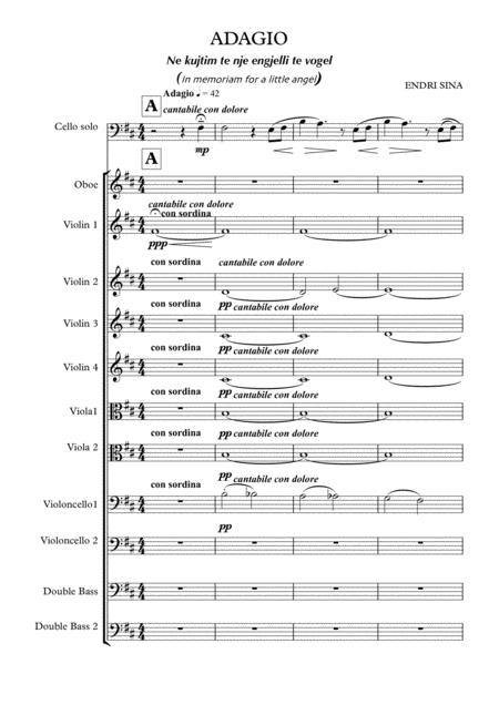 Adagio In Memoriam For A Little Angel For Cello And String Orchestra And Oboe Page 2