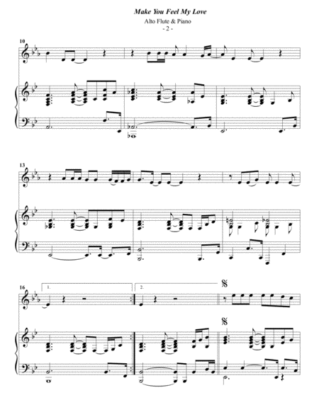 Adele Make You Feel My Love For Alto Flute Piano Page 2