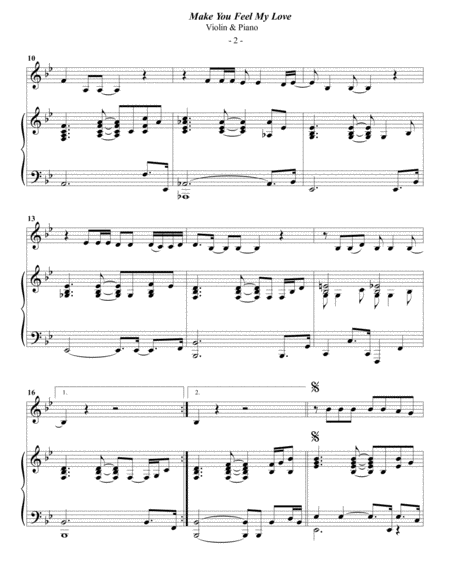 Adele Make You Feel My Love For Violin Piano Page 2