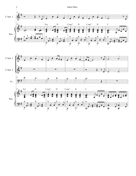 Adore Him Duet For C Instruments Page 2