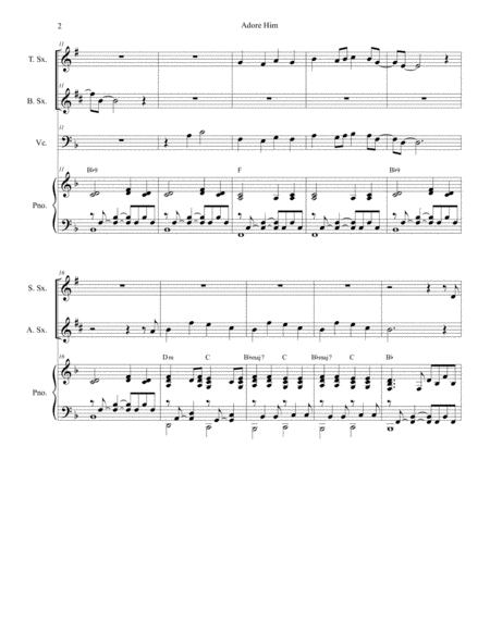 Adore Him For Saxophone Quartet Page 2