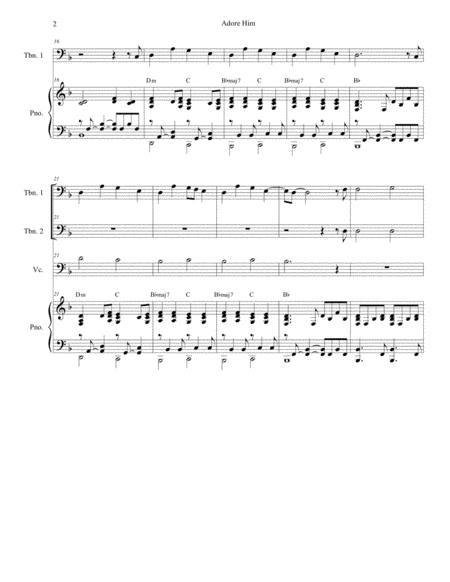 Adore Him Trombone Duet Page 2