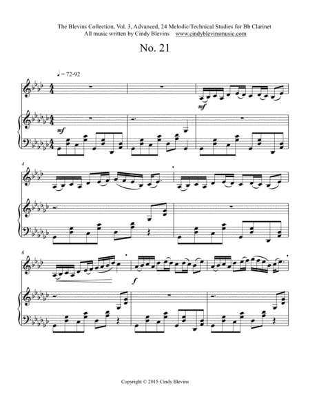 Advanced Clarinet Study 21 From The Blevins Collection Melodic Technical Studies For Bb Clarinet Page 2
