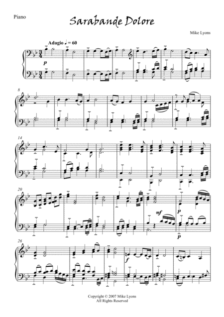 Advanced Intermediate Piano Sarabande Dolore Page 2
