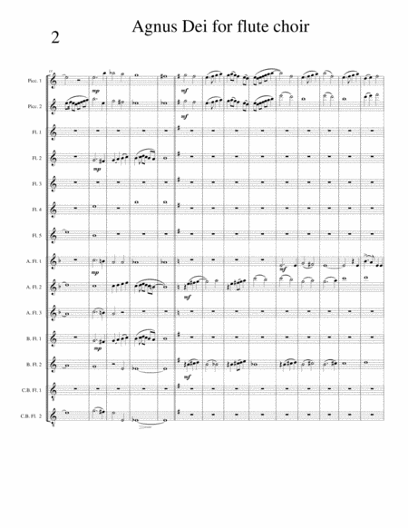 Agnus Dei For Flute Choir Page 2