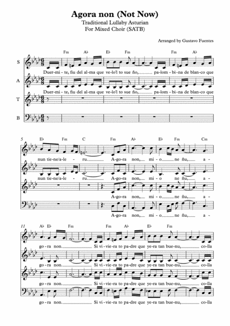 Agora Non Lullaby Of Asturias Spain For Mixed Choir Page 2