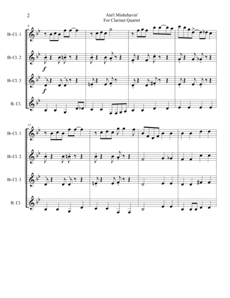 Aint Misbehavin For Clarinet Quartet Page 2