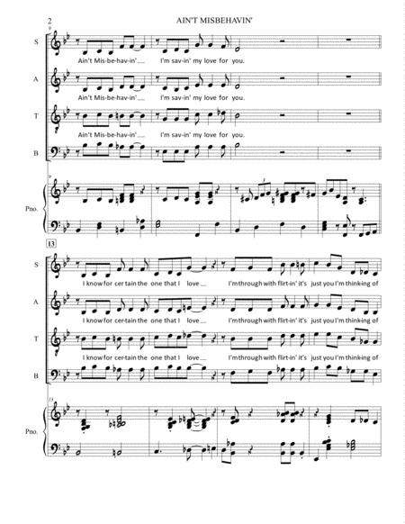 Aint Misbehavin In The Style Of The Modernaires Satb Piano Page 2