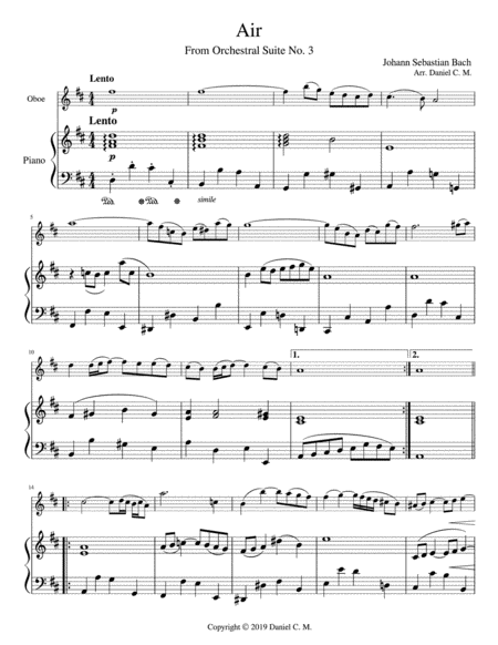 Air For Oboe And Piano Simplified Page 2