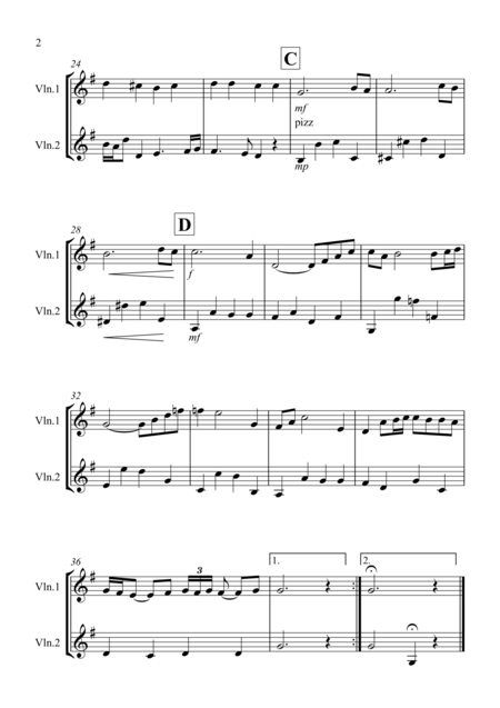 Air On A G String For Violin Duet Page 2