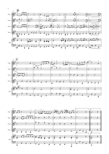 Air On A G String From Suite No 3 For Violin Quartet Page 2