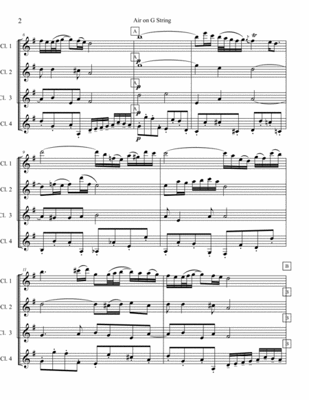 Air On G String For Clarinet Quartet Page 2