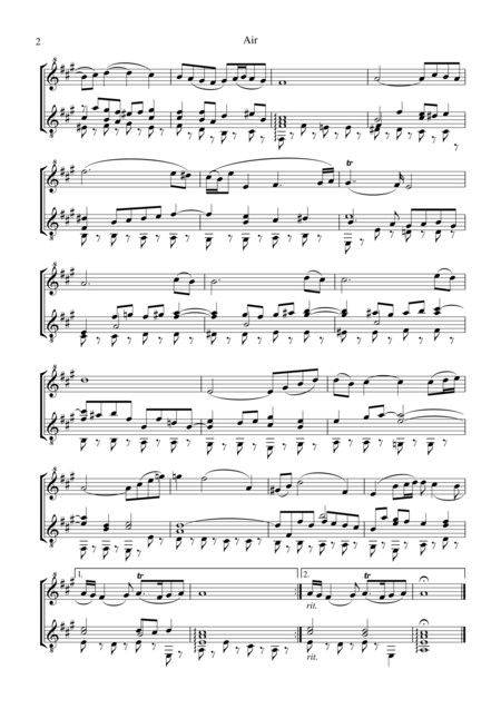 Air On The G String For Descant Recorder And Guitar Page 2