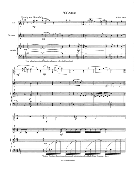 Airborne Trio For Flute B Flat Clarinet And Marimba Page 2