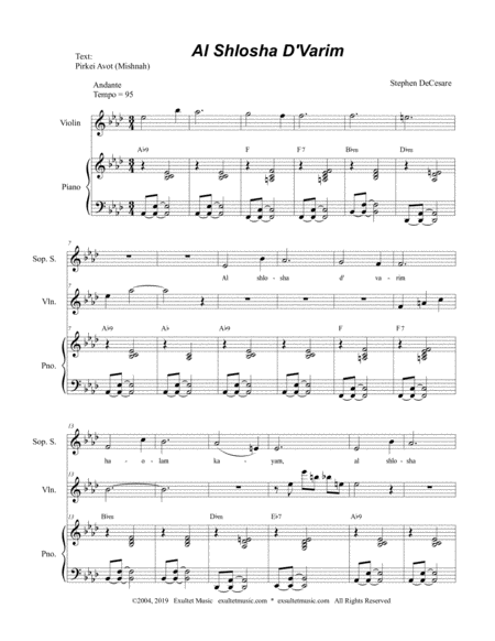 Al Shlosha D Varim For Solos And 2 Part Choir Soprano And Tenor Page 2