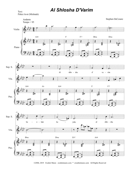 Al Shlosha D Varim For Solos And 2 Part Choir Page 2