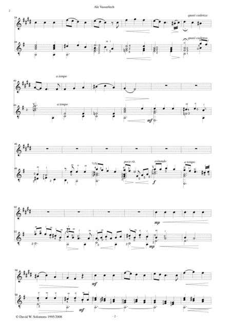 Ale Vasserlech All The Waters Flow Away For Alto Saxophone And Guitar Page 2