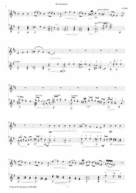 Ale Vasserlech All The Waters Flow Away For Cor Anglais And Guitar Page 2