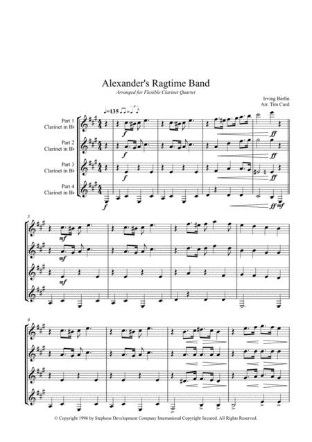 Alexanders Ragtime Band For Flexible Clarinet Quartet Page 2