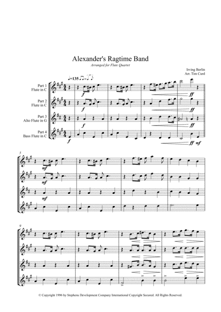 Alexanders Ragtime Band For Flute Quartet Page 2