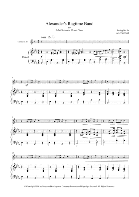 Alexanders Ragtime Band For Solo Clarinet In Bb And Piano Page 2