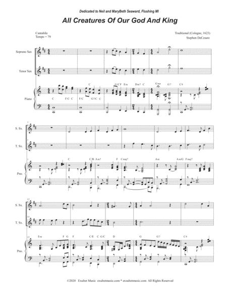 All Creatures Of Our God And King Duet For Soprano And Tenor Saxophone Page 2