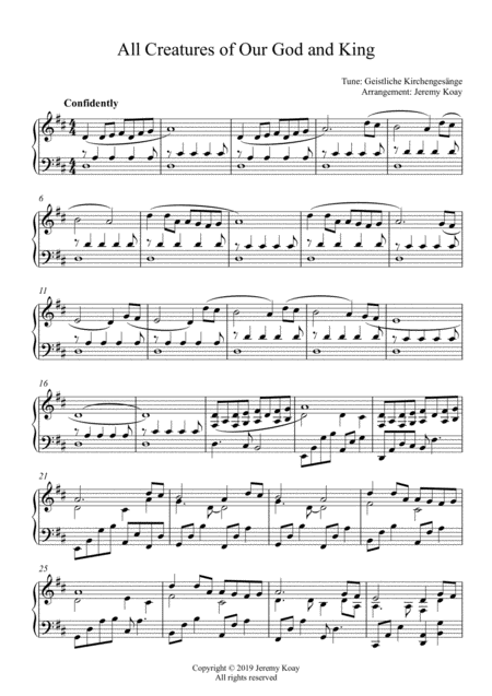 All Creatures Of Our God And King Solo Piano Page 2