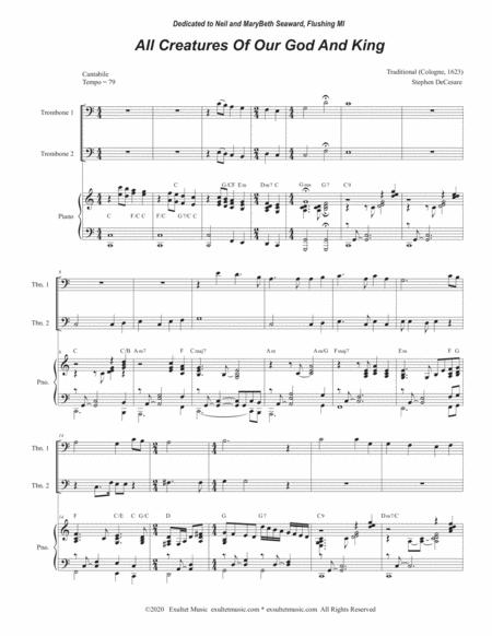 All Creatures Of Our God And King Trombone Duet Page 2