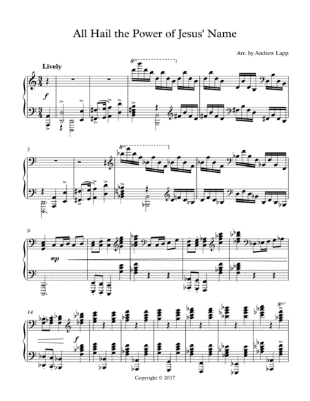 All Hail The Power Of Jesus Name Diadem Solo Piano Page 2